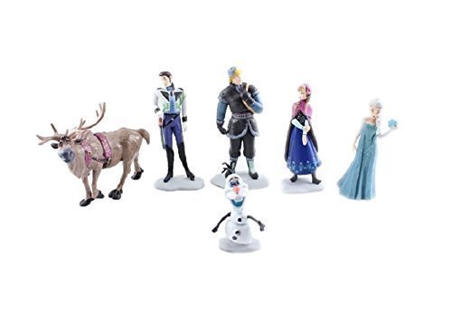 Frozen Cake Decoration Toppers Figures Toy Playset Doll Complete Set _ Anna Elsa Kristoff Olaf Hans Sven by Buy Home