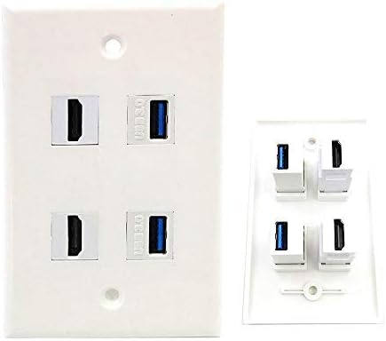 Hdmi Usb 装飾壁プレート 壁コンセント 捧呈 ウォールプレート ソケット 2 Hdmi 2 Usb3 0 ウォールパネル オーディオビデオソケット 75mm Usb充電 115 In 埋込式 1
