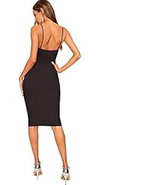 Floerns vestido de cóctel sexy con cuello en V para mujer