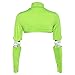 Velius Womens Sexy Mesh Fishnet Hollow Out Long Sleeve Crop Top Hooded Shirt (Small, Neon Green01)