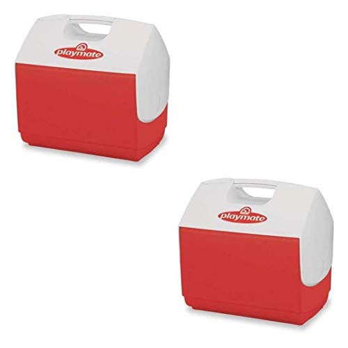 Igloo Playmate Elite 16 Qt. Personal Sized Cooler, Red Body with White lid – 43362 (2 Set, 16 Qt, Red)
