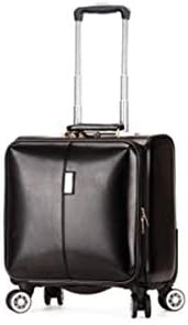 Wulianshangmao Wheeled Laptop Briefcase, Business Office Bag, Laptop Trolley Case, Pilot Travel Cabin Bag, Unisex Trolley Case, 18 Inches Black/red/Brown (Color : Black, Size : 18", Style : B)