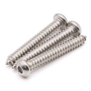 Photo 1 of (50 PCS) M5 x 40mm Button Socket Head Cap Self Tapping Screws, 304 Stainless Steel, Button Socket Head Wood Screws, Allen Socket Hex Drive