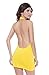 Sexinn Women Halterneck and Backless Sexy Lingerie with G-string Yellow