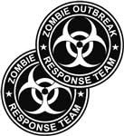 2 Pack 3" Zombie Outbreak Response Team Sticker Decal Black and White