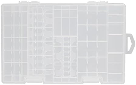 Oululu Battery Organizer Caddy - Transparent Storage Case for AA AAA C D 9V Various Sizes (White)