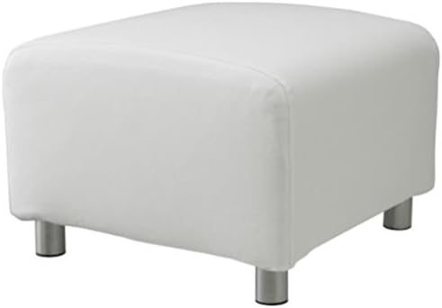 Sofa Pro The PU Leather Klippan Ottoman Cover Replacement Is Custom Made for Ikea Klippan Ottoman Or Footstool Slipcover. (Ottoman Leather White)