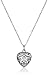 Amazon Collection Sterling Silver Filigree Heart Pendant Necklace, 18