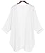 Tribear Women Chiffon Kimono Cardigan Floral Printed Bat Sleeve Casual Capes Beach Cover up (Small,White)