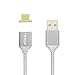Hyranger 3pcs 2nd Generation Micro USB Magnetic Cable 3Feet/1meter Nylon Braided Data Sync Charger Cord for Samsung Galaxy Note LG G4 G3 Google Blackberry(silver)
