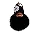 Sleeping Baby Plush Pompom Keychain,Crytech Cute Fluffy Fuzzy Slept Baby Doll Pom Pom Key Chain Handbag Pendant Charm Keyring Ring for Backpack Car Key Purse Cellphone Accessory (Black)thumb 3