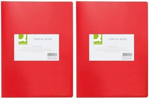 Q-Connect 40-Pocket Display Book - Red (Pack of 2)