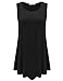JollieLovin Women's Tank Tops Plus Size Sleeveless Tunic Crew Neck Loose Fit T-Shirt(Black,3X)