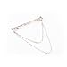 Yosoo Mens Silver Gold Plated Necktie Tie Clip Bar Clasp Cravat Pin Skinny Brooch Collar (Sliver with Chain)