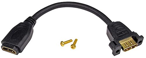 PRO SIGNAL HDMISTUB Panel Mount HDMI A Female to HDMI A Female Lead, 165mm High Speed Black