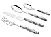 Exzact EX07-24 pcs Flatware Cutlery Set - Stainless Steel With Color Handles - 6 x Forks, 6 x Dinner Knives, 6 x Dinner Spoons, 6 x Teaspoons (Marble x 24)