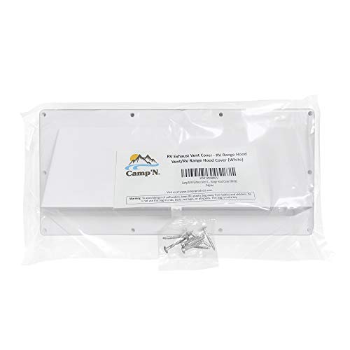 Camp'N RV Exhaust Vent Cover - RV Range Hood Vent/RV Range Hood Cover (White) - Thumbnail 6