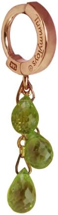 TummyToys Rose Belly Button Ring with Custom 3 Peridot Chain Drop Sexy in a snap Navel Jewelry