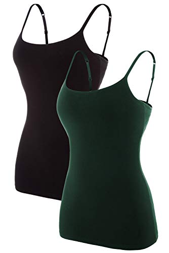 [- ATTRACO Womens Cotton Vest Top Strappy Tank Top Sleeveless Top Sport Tank 2 Packs  -]