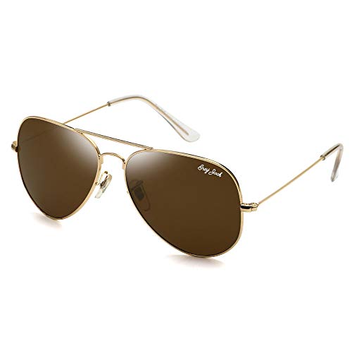GREY JACK Polarized Classic Aviator Shaped Sunglasses Lightweight Style for Men Women 110102