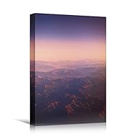 Canvas Wall Art Mountain View Sunset Coastal Multicolor Photography Relax/Calm Romantics Sunset - 12x18 inches