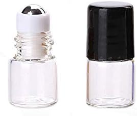 12 Pcs 2ml Mini Clear Glass Roll-on Bottles Empty Refillable Essential Oil Glass Roller Ball Bottle Perfume Lip Gloss Cosmetic Sample Vials Container with and Black Cap - Image 3