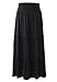 TRENDY UNITED Women's Bohemian Style High Waist Shirring Ruffle Pocket Skirt (S0059-BLK, XXL)