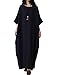 Mordenmiss Women's Bat Sleeve Summer Maxi Dress New (Large, Black)