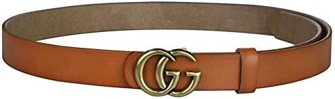 Fashion G-Style Gold Buckle Unisex Cowhide Leather Belt Vintage Thin Dress Belts For Jeans