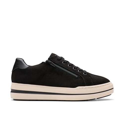 Clarks CloudSteppers Women's Audreigh Sky Sneaker, Black Fabric Textile, 5.5 Me…