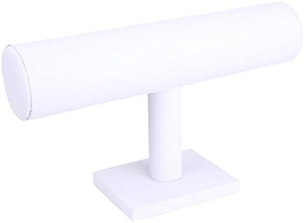 Kemilove Jewelry Rack, Jewelry Rack Bracelet Necklace Stand Organizer Holder Display (Leather - White)