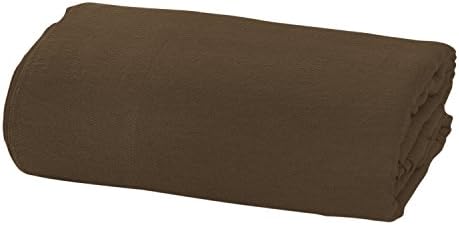 Flannel FITTED Sheet by DELANNA Queen 100% Brushed Cotton All Around Elastic 1 Fitted Sheet (60"x80") (QUEEN, BROWN)