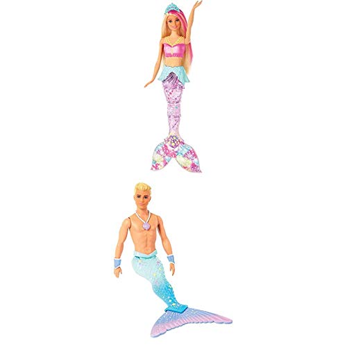 Barbie Dreamtopia Glitzerlicht Meerjungfrau und Ken Meermann Puppe