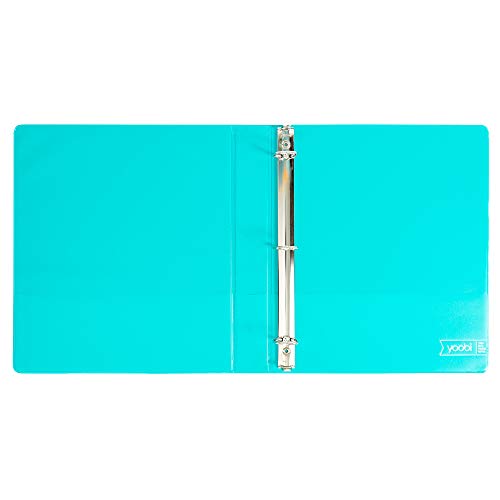 Yoobi 3-Ring Binders | 3-Pack, 1 Inch Size | Aqua | Holds 275 Pages Each, with Pockets for Organization | for School, Home, or Office Use - Thumbnail 6