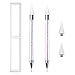 Elcoho 2 Pack Rhinestone Picker Dotting Pen with Storage Box and 2 Pieces Replacement Pen Head Acrylic Handle Nail Art DIY Decoration Tool
