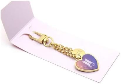 SeHOON BTS Heart Key Ring Holder (Purple and Black) BT21, Keyring, K pop
