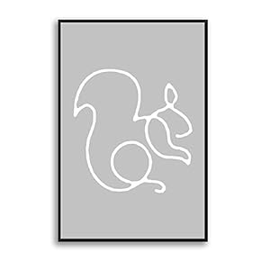 Framed Canvas Home Artwork Decoration Simple Stick Figure Canvas Wall Art for Living Room, Bedroom - 16x24 inches