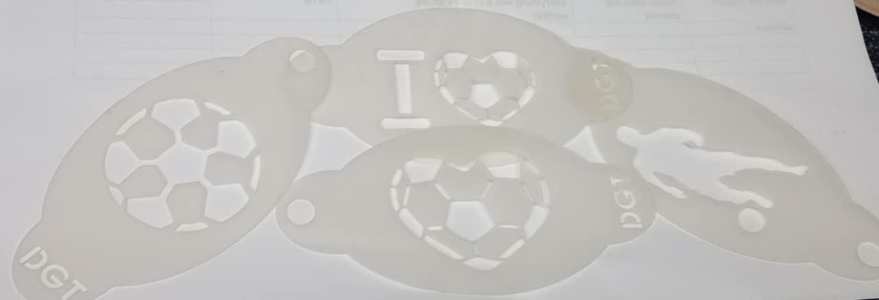 4 x football themed face painting stencils reusable many times sport soccer England Chelsea Man U Arsenal Liverpool Euros