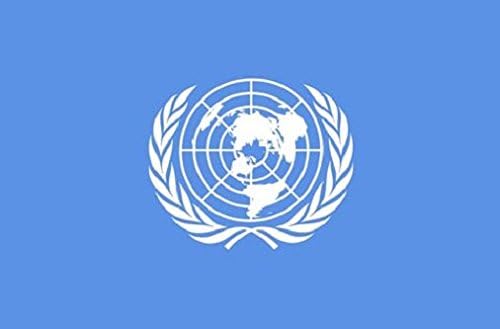 United Nations Flag 5ft x 3ft Large - 100% Polyester - Metal Eyelets - Double Stitched