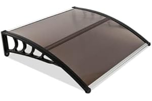 DOREDO 40" x 40" Door Window Awning Exterior, Polycarbonate Cover Entry Door Outdoor Patio Awning Canopy, Front Door Overhang Awning for Sun Shutter, Hollow Sheet,UV, Rain and Snow Protection,Brown Board