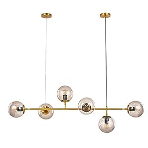 WZR Moderne Magic Bean Moleculen Kroonluchters,6 Lichten,E27 Lamp Socket,Aanpassing Plafondlamp voor Keuken Eiland…