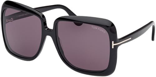 Tom Ford FT1156 Sunglasses Dark Havana Acetate Oversized Tom Ford Lorelai FT1156 Oversized Sunglasses in Brown Yellow  main image 4