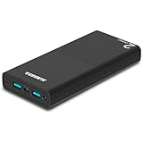 Power Bank 20000mAh Black, 3.0A Portable External Charger 2-Port Backup Battery Fast Charging Technology for Apple Phone iPad Samsung Galaxy Tablets and More