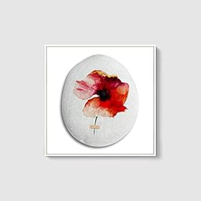 Framed Canvas Wall Art for Living Room, Bedroom Flower on Cobblestone Canvas Prints for Home Decoration Ready to Hanging - 16x16 inches