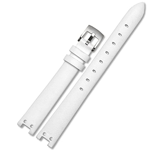 Watch Strap for Anne Watchband Notch Ak Girl Simple Elegant Belt Small Dial Retro Band 12Mm White/Red-Steel/12Mm