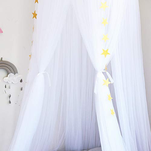 Dix-Rainbow-Princess-Bed-Canopy-Yarn-Play-Net-for-Kids-Baby-Bed-Children-Round-Dome-Tent-Indoor-Outdoor-Castle-Hanging-Decoration-Reading-Canvas-White