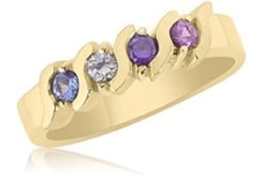 10K Yellow Gold Beautiful Ring – 4 Birthstone Family Ring