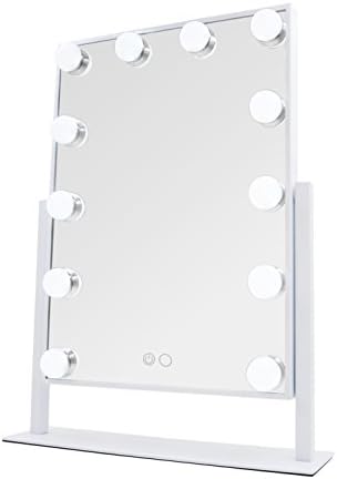 UPHAN V1 Large Hollywood Vanity Makeup Mirror Touch Screen with 12 LED Bulbs Dimming Lighted Studio Big Mirrors Adjustable Brightness