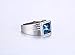 VNOX Mens Stainless Steel Blue Square CZ Cubic Zirconia Ring for Wedding Band Engagement,Size 11