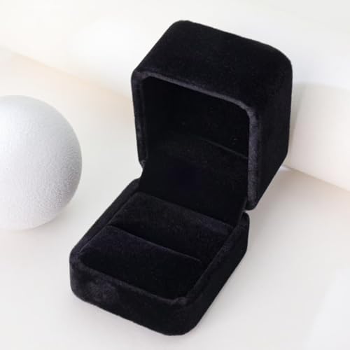 Niche-Finds Niche-Finds Black Fancy Ring Box Jewelry Box Ring box - Genuine Velvet